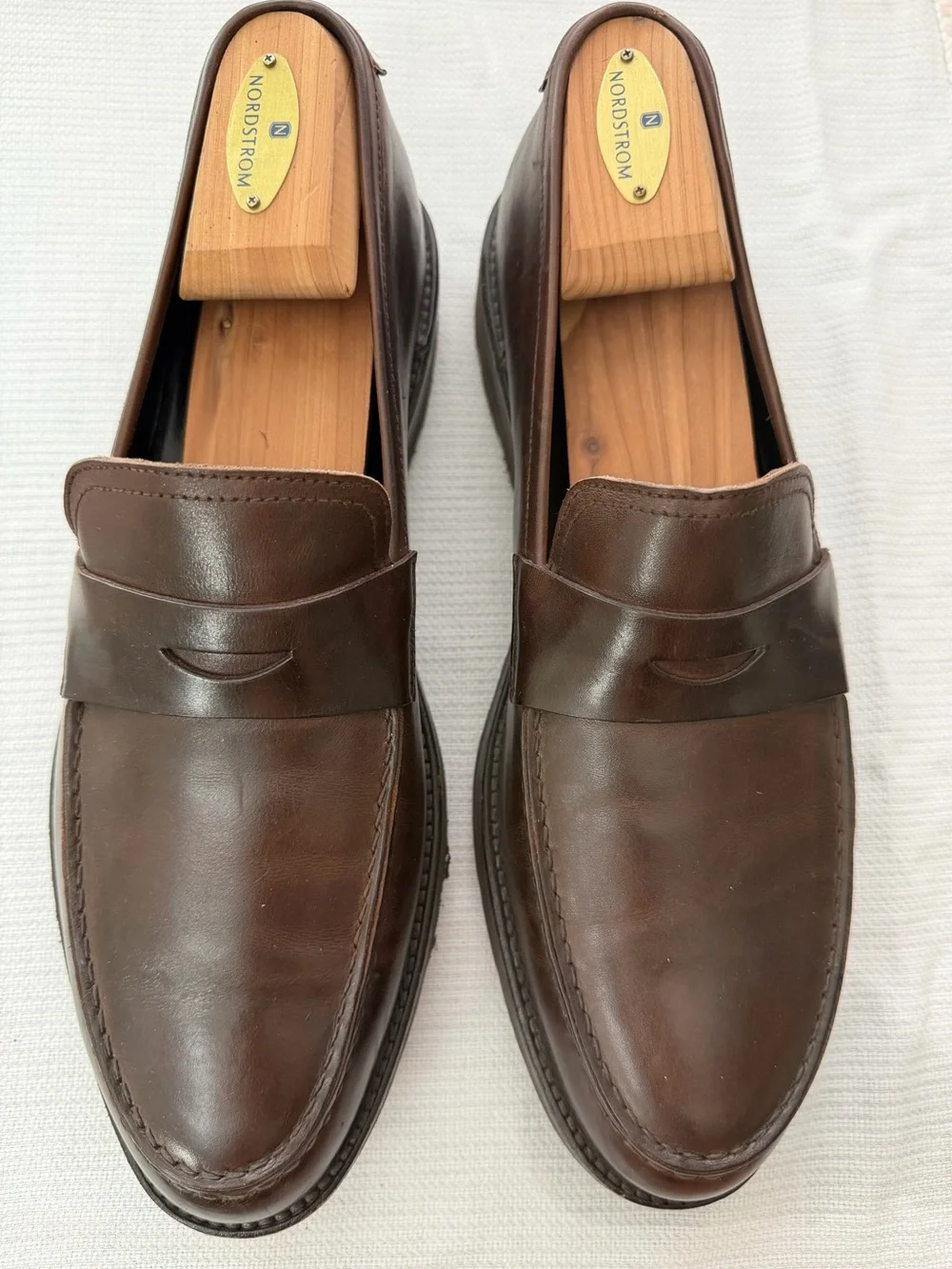 Taryn Rose Brown Leather Penny Loafers